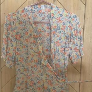Floral Wrap Top